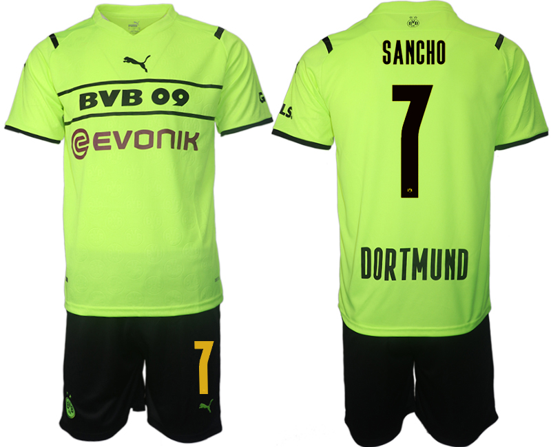 Men 2021-2022 Club Borussia Dortmund Cup green #7 Soccer Jersey->borussia dortmund jersey->Soccer Club Jersey